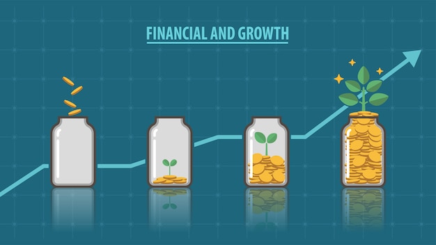 Financial and growth Premium Vector