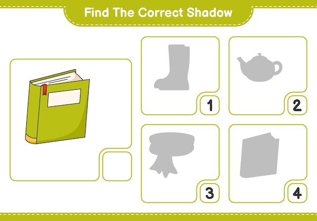 Premium Vector | Find the correct shadow. find and match the correct ...