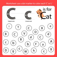 Premium Vector Find The Letter Worksheet Use A Dot Marker To Color Each C