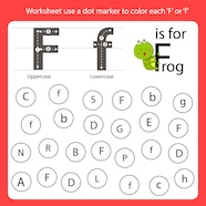 Premium Vector Find The Letter Worksheet Use A Dot Marker To Color Each F