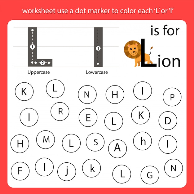 Find The Letter Worksheet Use A Dot Marker To Color Each L