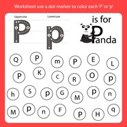 Premium Vector Find The Letter Worksheet Use A Dot Marker To Color Each P