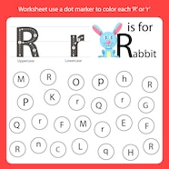 Premium Vector Find The Letter Worksheet Use A Dot Marker To Color Each R