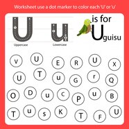 Premium Vector Find The Letter Worksheet Use A Dot Marker To Color Each U