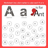 Premium Vector Find The Letter Worksheet Use A Dot Marker To Color Each A