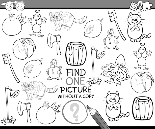 Find single picture game cartoon Premium Vector