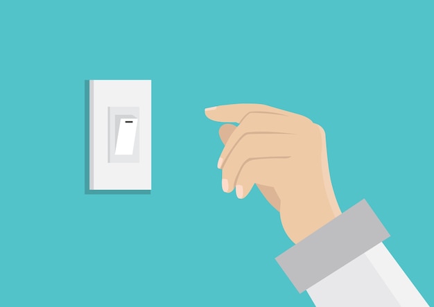 Finger pressing off switch for save power. Premium Vector