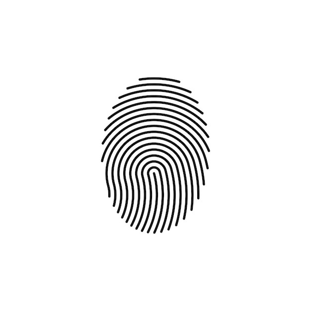 指紋指紋ロック安全なセキュリティロゴアイコンテンプレート プレミアムベクター