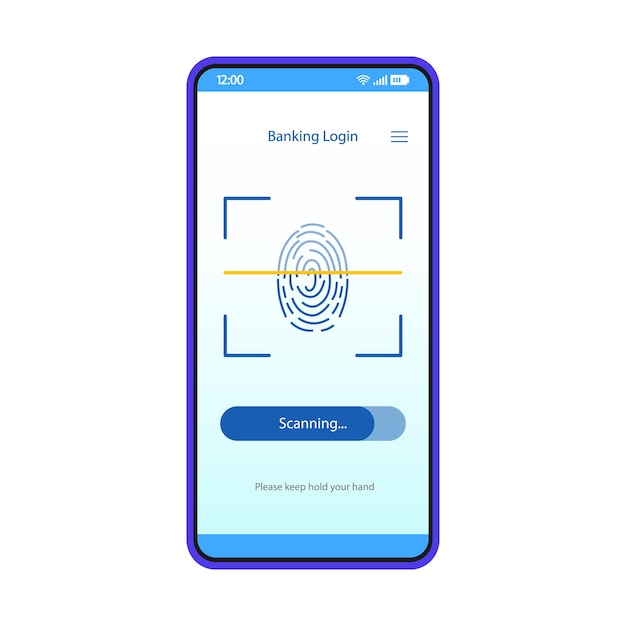 Premium Vector Fingerprint Scanner Smartphone App Interface Vector