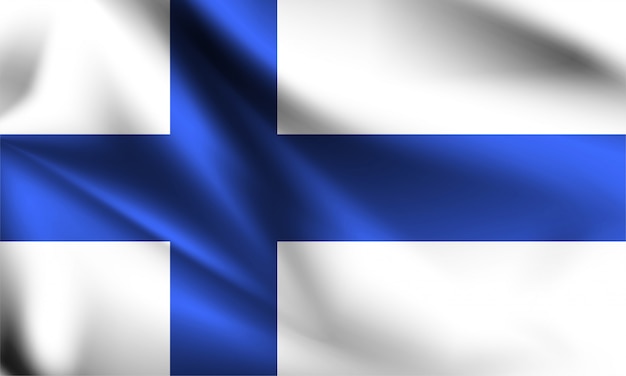 プレミアムベクター フィンランドの国旗が風に吹かれて シリーズの一部 フィンランドの旗を振っています