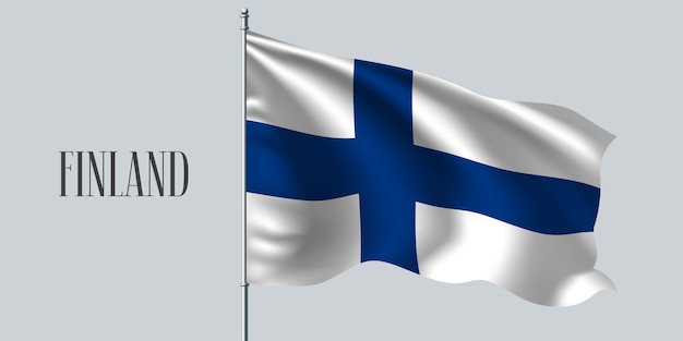フィンランドの旗イラスト プレミアムベクター