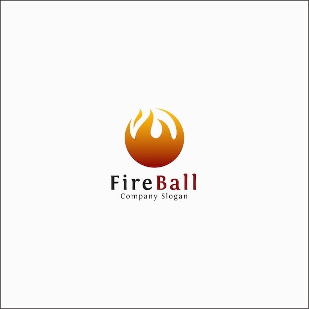 Fire ball logo template | Premium Vector