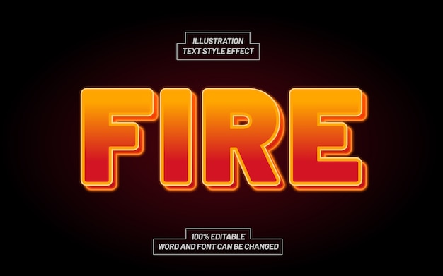 Premium Vector | Fire bold text style effect