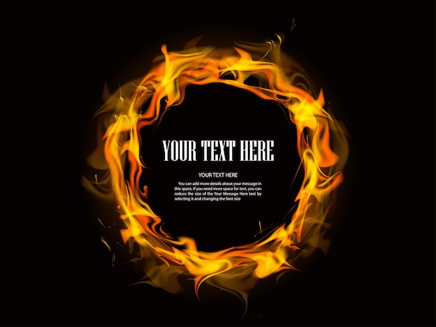 Fire circle background Vector | Free Download