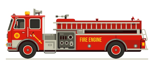 Download Premium Vector | Fire engine truck emergency vehicle in ...