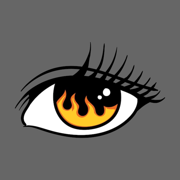 Premium Vector Fire eye hand drawn illustration premium vector