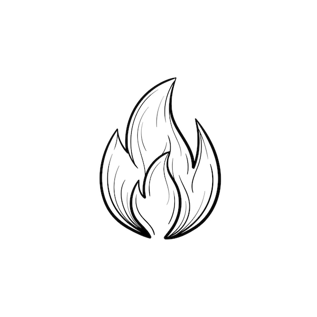 Premium Vector Fire flame hand drawn outline doodle icon. vector