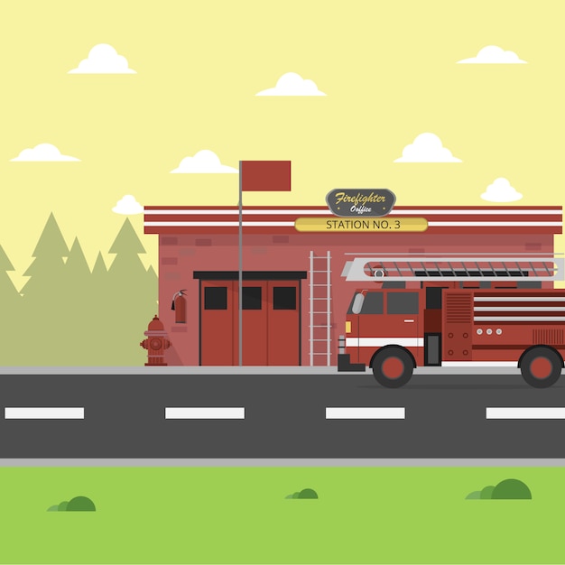Fire station background design