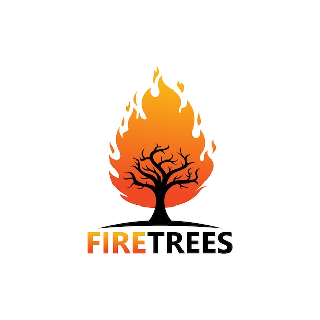 Premium Vector | Fire trees logo template design vector emblem design ...