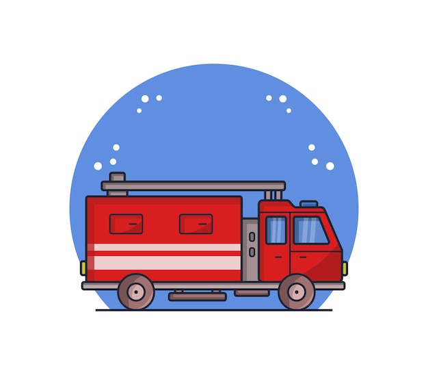 消防車のイラスト 無料のベクター