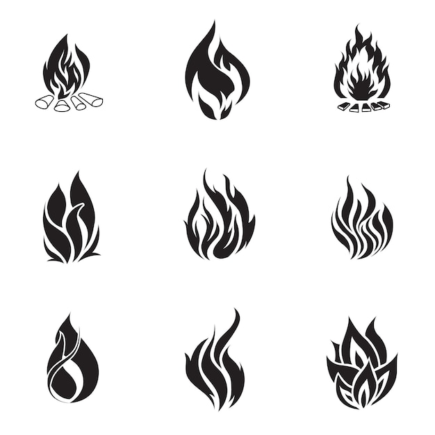 Premium Vector | Fire vector set. simple fire shape illustration ...