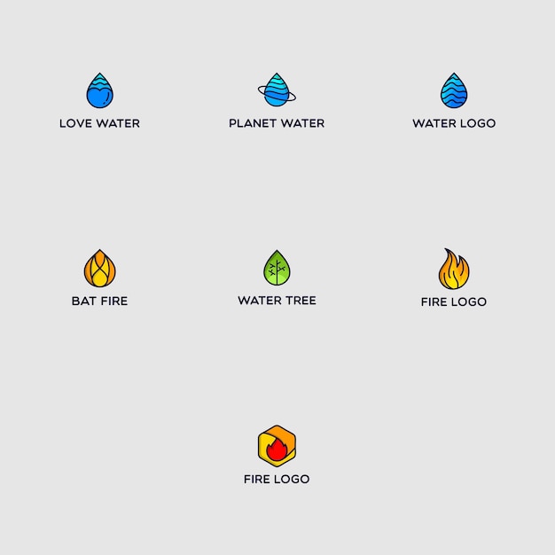 Download Free Fire And Water Logo Pack Premium Vector Use our free logo maker to create a logo and build your brand. Put your logo on business cards, promotional products, or your website for brand visibility.