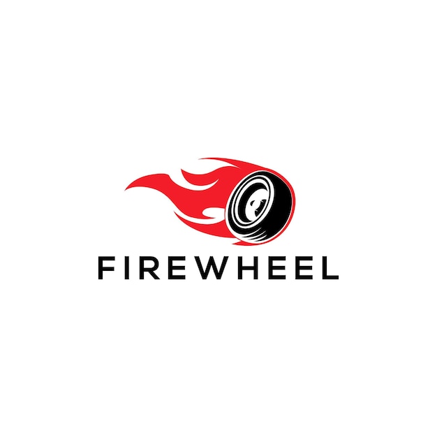 Fire wheels logo concept vector speed logo with fire and wheel Premium Vector