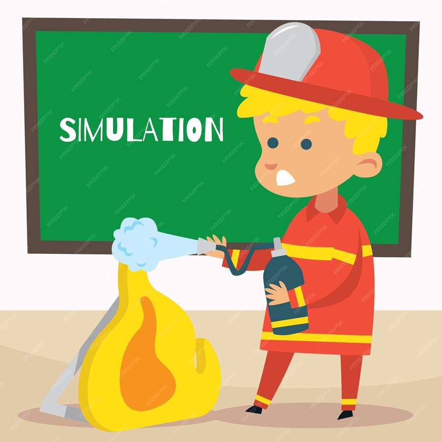 Premium Vector | Firefighter cartoon kid illustration