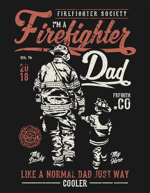 Download Premium Vector | Firefighter dad