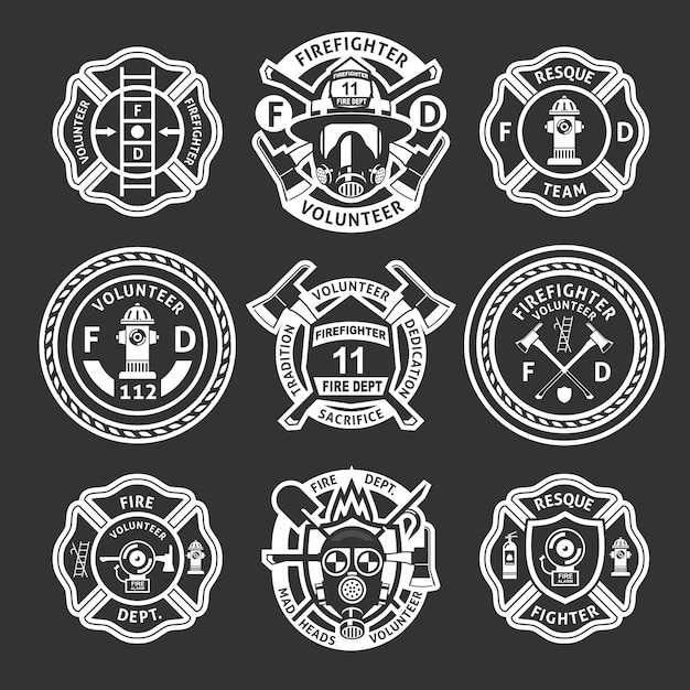 Download Free Download This Free Vector Firefighter White Label Set Use our free logo maker to create a logo and build your brand. Put your logo on business cards, promotional products, or your website for brand visibility.