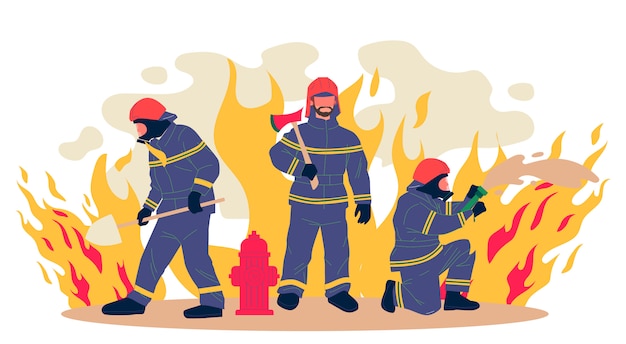 消防士のイラスト プレミアムベクター