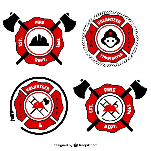 Firemen badges | Free Vector