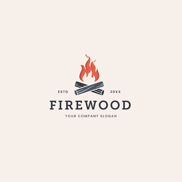 Premium Vector | Firewood logo design vintage . campfire with firewood