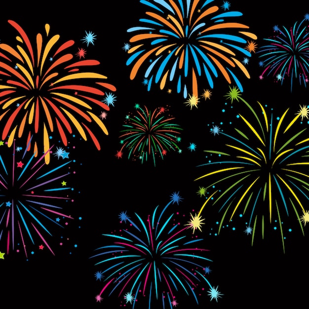 fireworks-on-background-template-free-vector