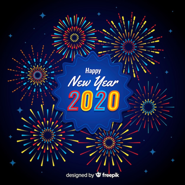 Fireworks new year 2020 | Free Vector