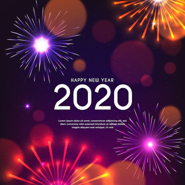 Fireworks new year 2020 Vector | Free Download