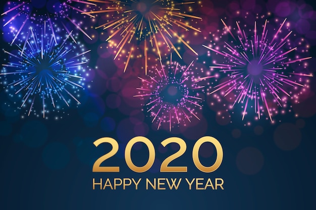 Free Vector | Fireworks new year 2020