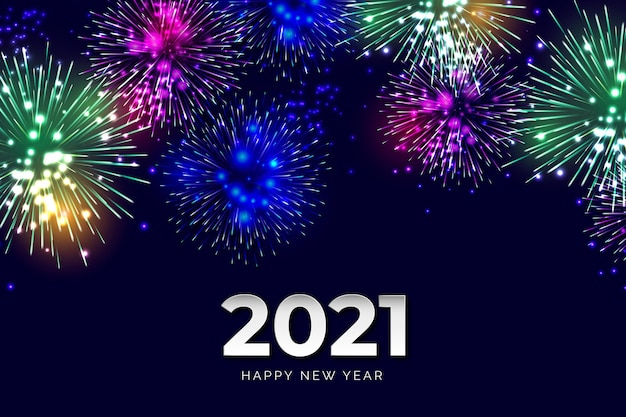 Free Vector | Fireworks new year 2021