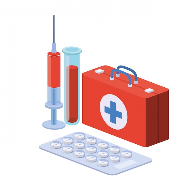 First aid kit isolated | Premium Vector