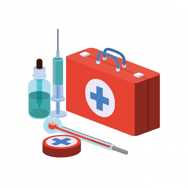 First aid kit isolated | Premium Vector