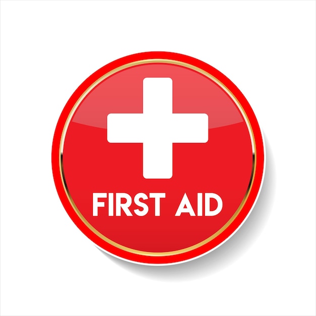 Premium Vector | First aid website button on white background