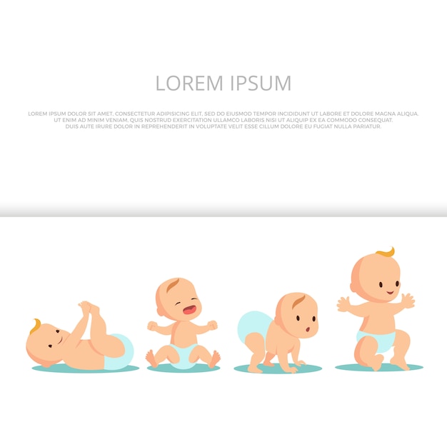 Download Premium Vector | First babys steps banner - cute baby ...