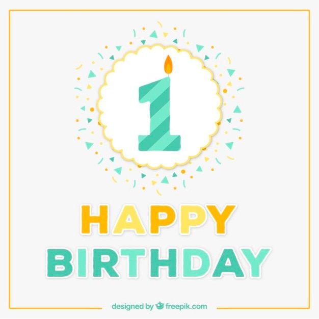 free-vector-first-birthday-card