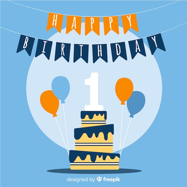 First birthday card | Free Vector