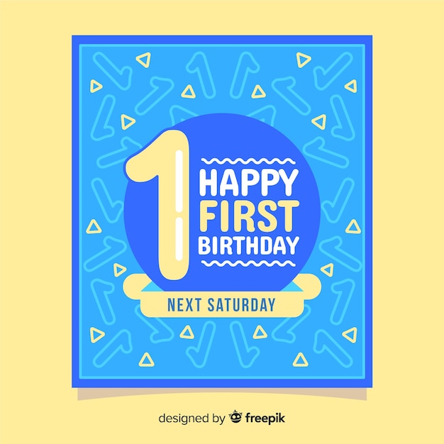 Free Vector | First birthday card