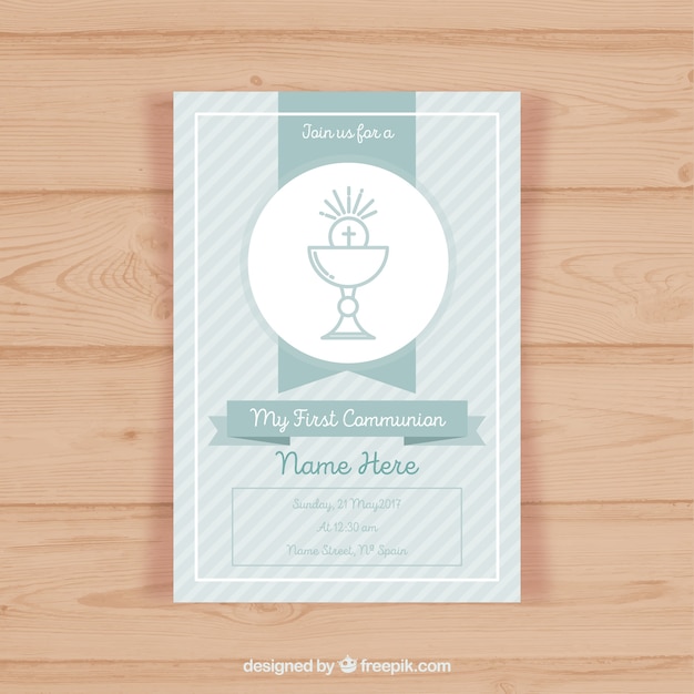 First Communion Invitation Templates 6