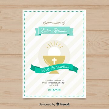 Free Vector | First communion invitation template