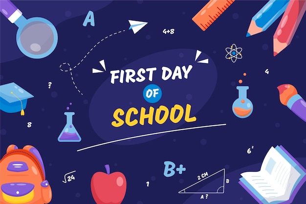 Free Vector | First day of school background