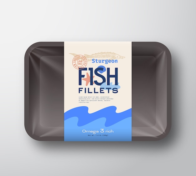 Download Premium Vector Fish Fillets Pack Fish Plastic Tray Container Packaging Mockup