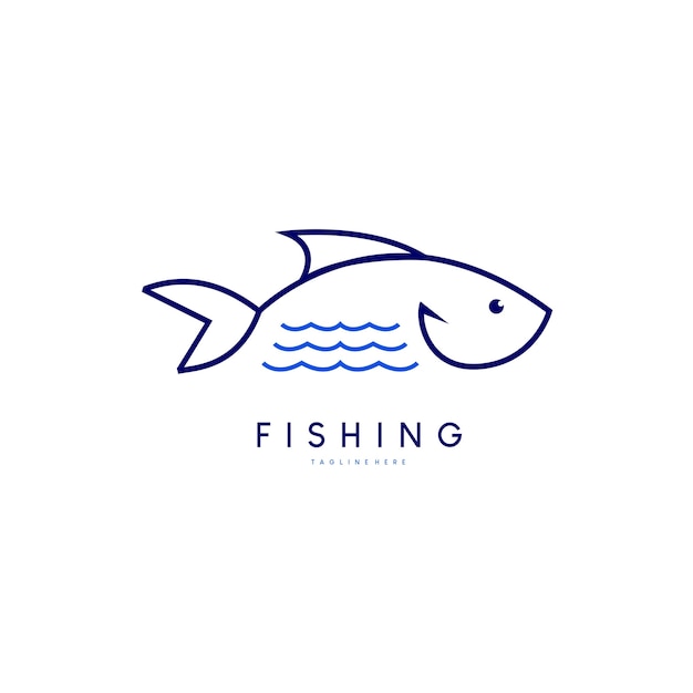 Fish logo icon template Premium Vector